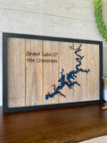 Lake Art- Black Framed Shiplap