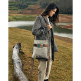 Gray Slate Hand Tooled Bag